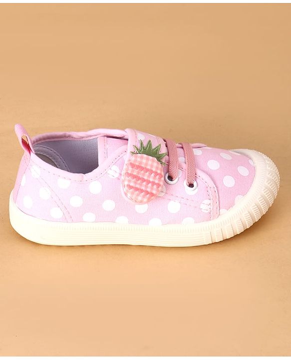 Cute Walk by Babyhug Velcro Closure Casual Shoes With Polka Dot Print - Navy Blue