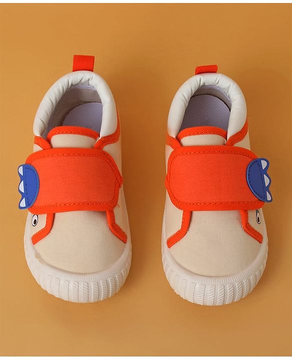 Cute Walk by Babyhug Casual Shoes with Velcro Closure & Animal Applique - Beige