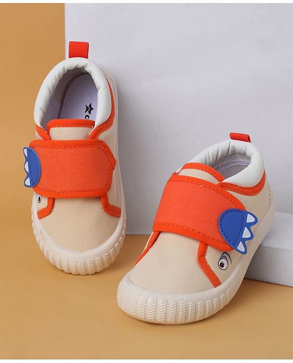 Cute Walk by Babyhug Casual Shoes with Velcro Closure & Animal Applique - Beige