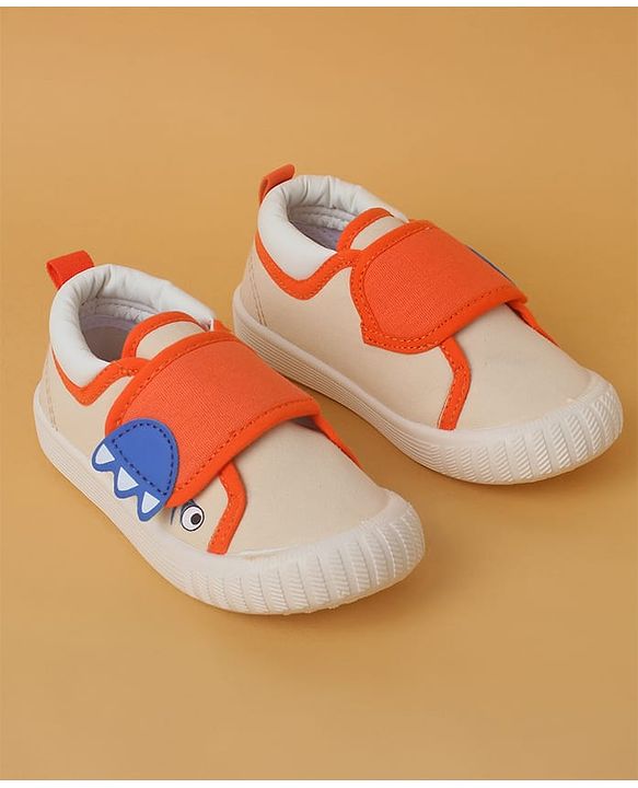Cute Walk by Babyhug Casual Shoes with Velcro Closure & Animal Applique - Beige