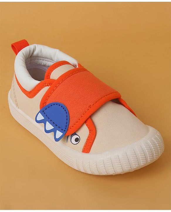 Cute Walk by Babyhug Casual Shoes with Velcro Closure & Animal Applique - Beige