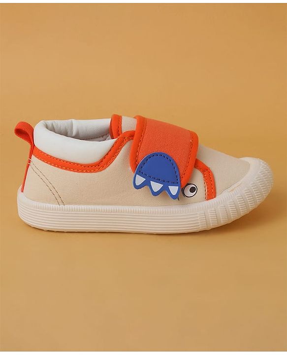 Cute Walk by Babyhug Casual Shoes with Velcro Closure & Animal Applique - Beige