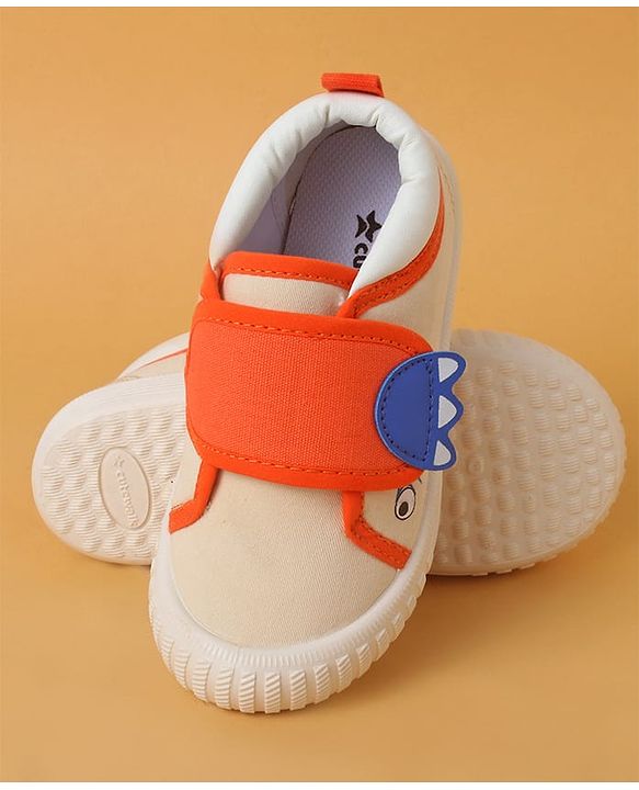 Cute Walk by Babyhug Casual Shoes with Velcro Closure & Animal Applique - Beige