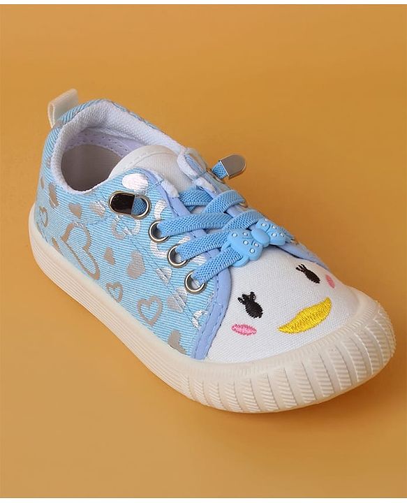 Cute Walk by Babyhug Casual Shoes with Lace Closure And Heart Print - Pink