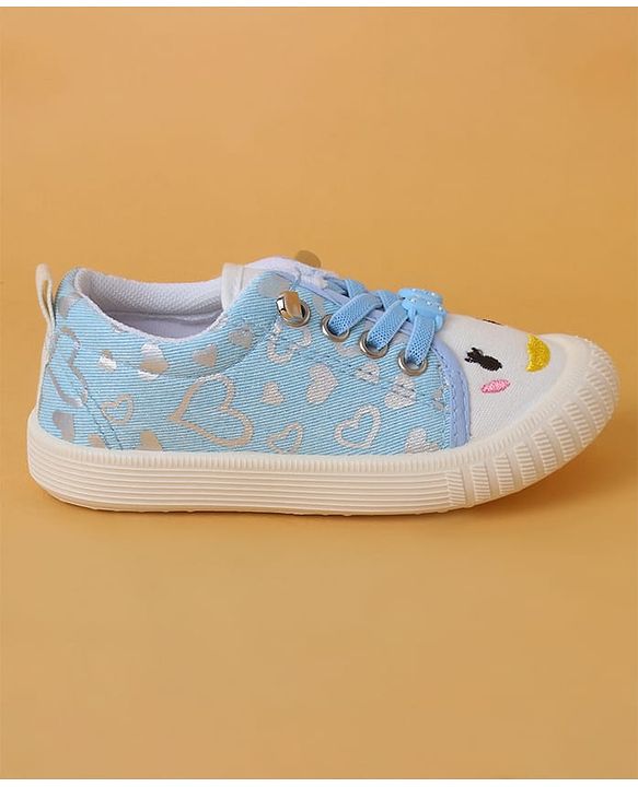 Cute Walk by Babyhug Casual Shoes with Lace Closure And Heart Print - Pink