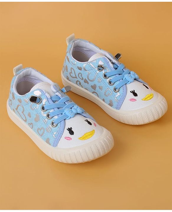 Cute Walk by Babyhug Casual Shoes with Lace Closure And Heart Print - Pink