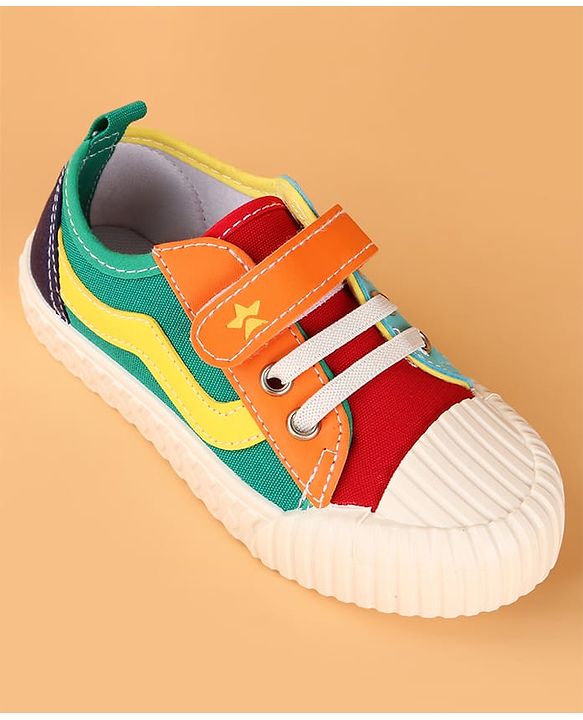 Cute Walk by Babyhug Velcro Closure Casual Shoes with Stripe - Multicolor