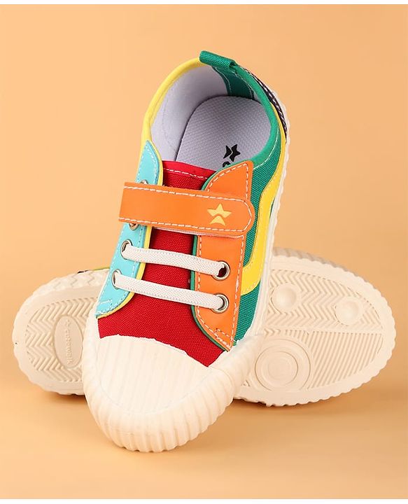 Cute Walk by Babyhug Velcro Closure Casual Shoes with Stripe - Multicolor