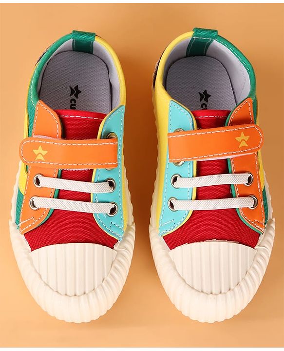Cute Walk by Babyhug Velcro Closure Casual Shoes with Stripe - Multicolor