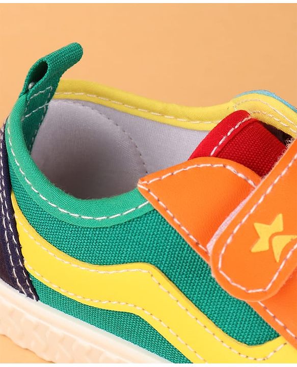 Cute Walk by Babyhug Velcro Closure Casual Shoes with Stripe - Multicolor