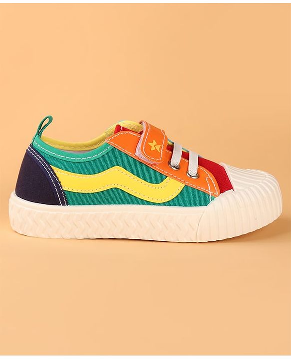 Cute Walk by Babyhug Velcro Closure Casual Shoes with Stripe - Multicolor