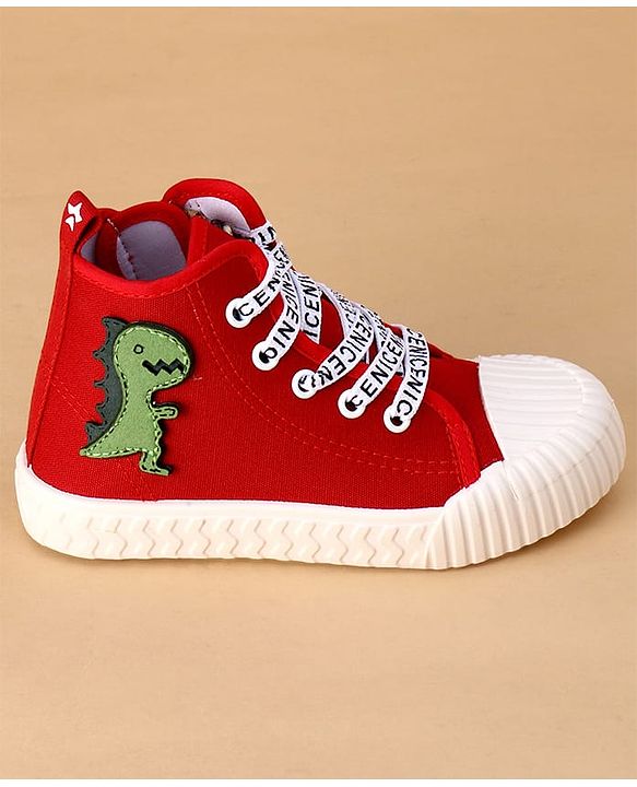 Cute Walk by Babyhug Casual Shoes with Dino Applique - Red
