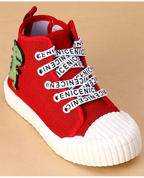 Cute Walk by Babyhug Casual Shoes with Dino Applique - Red