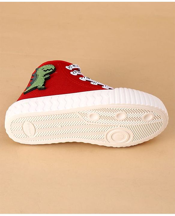 Cute Walk by Babyhug Casual Shoes with Dino Applique - Red