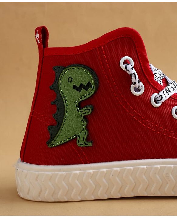 Cute Walk by Babyhug Casual Shoes with Dino Applique - Red