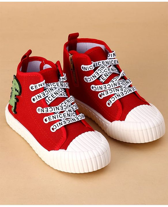 Cute Walk by Babyhug Casual Shoes with Dino Applique - Red