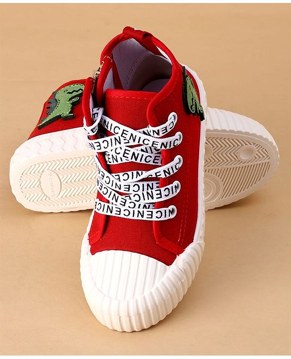Cute Walk by Babyhug Casual Shoes with Dino Applique - Red