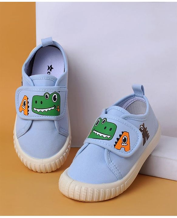 Cute Walk by Babyhug Casual Shoes With Velcro Closure & Dino Print - Blue