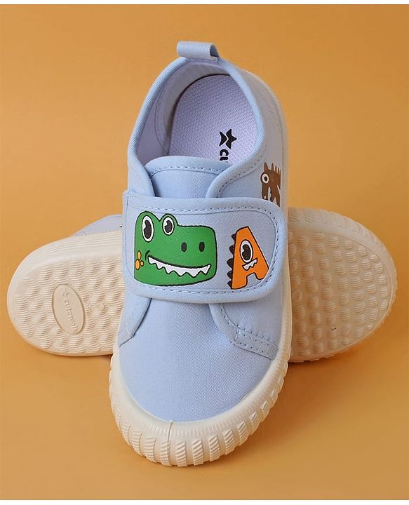 Cute Walk by Babyhug Casual Shoes With Velcro Closure & Dino Print - Blue