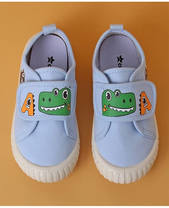 Cute Walk by Babyhug Casual Shoes With Velcro Closure & Dino Print - Blue