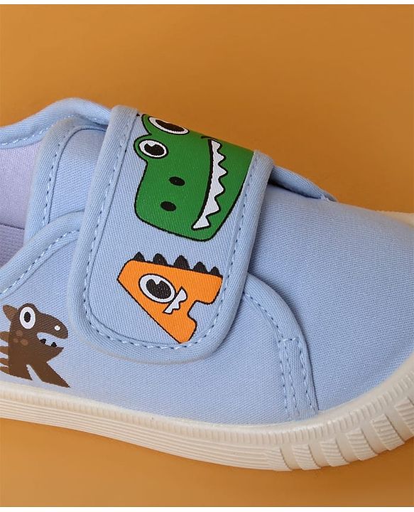 Cute Walk by Babyhug Casual Shoes With Velcro Closure & Dino Print - Blue