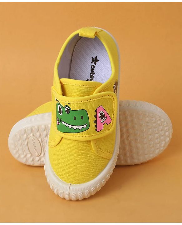 Cute Walk by Babyhug Casual Shoes With Velcro Closure & Dino Print - Blue