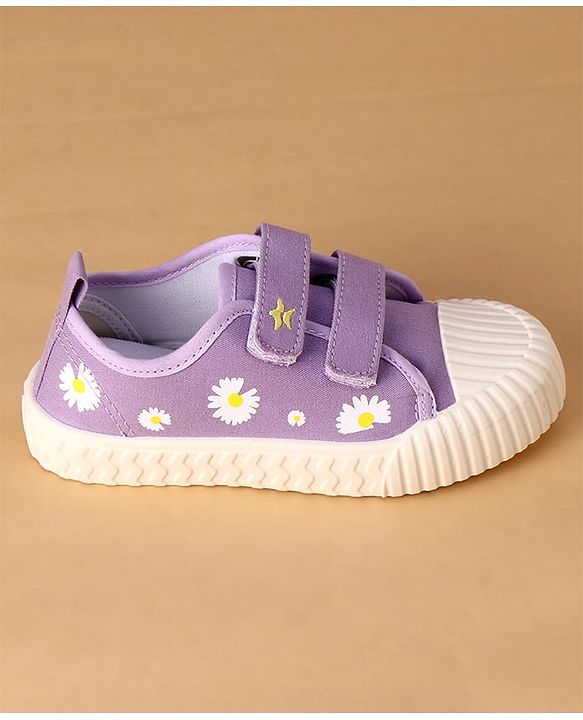 Cute Walk by Babyhug Canvas Floral Printed Casual Shoes - Purple