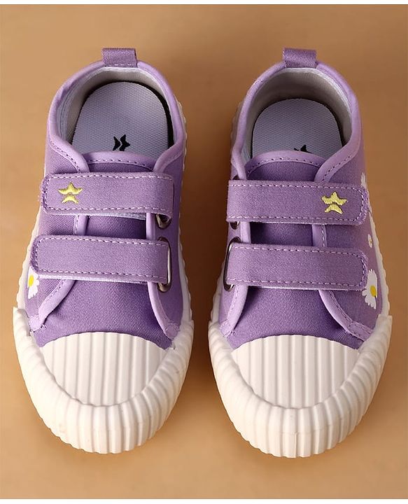 Cute Walk by Babyhug Canvas Floral Printed Casual Shoes - Purple
