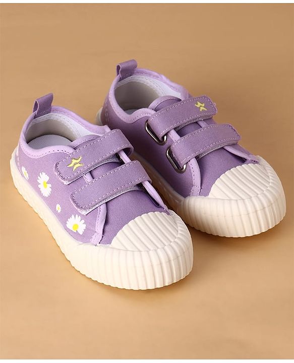 Cute Walk by Babyhug Canvas Floral Printed Casual Shoes - Purple