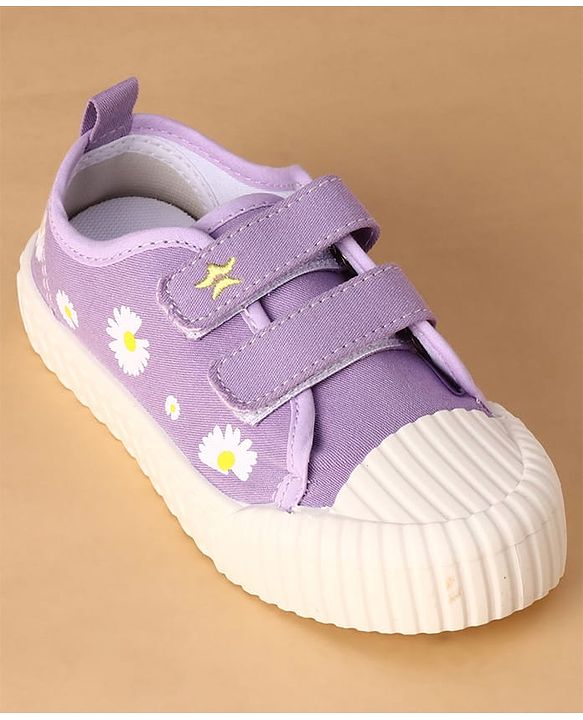 Cute Walk by Babyhug Canvas Floral Printed Casual Shoes - Purple
