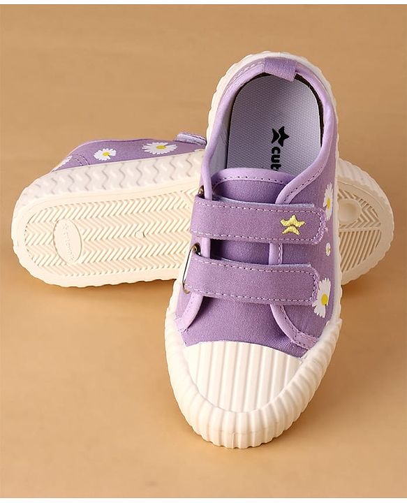 Cute Walk by Babyhug Canvas Floral Printed Casual Shoes - Purple