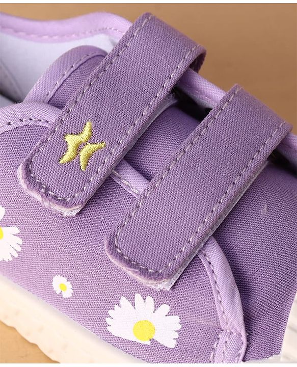 Cute Walk by Babyhug Canvas Floral Printed Casual Shoes - Purple