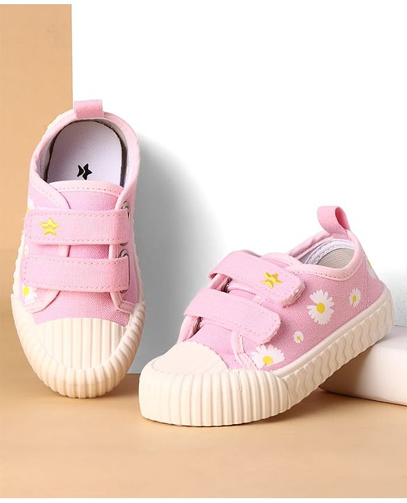 Cute Walk by Babyhug Canvas Floral Printed Casual Shoes - Purple