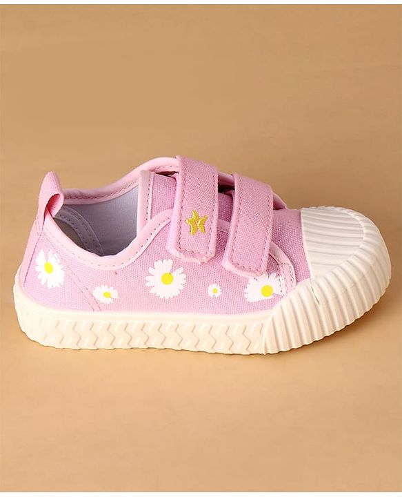 Cute Walk by Babyhug Canvas Floral Printed Casual Shoes - Purple