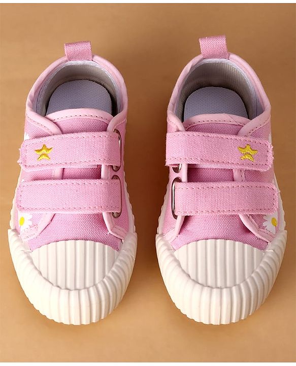 Cute Walk by Babyhug Canvas Floral Printed Casual Shoes - Purple