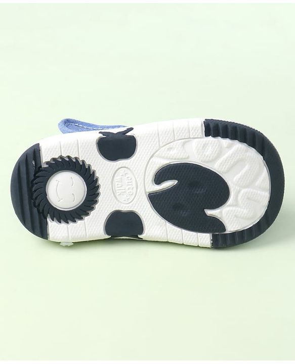 Cute Walk by Babyhug Velcro Closure Sandals with Bear Applique & Stripes - Blue