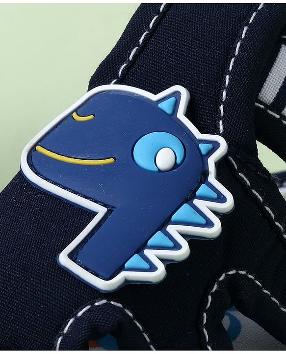 Cute Walk by Babyhug Sandals with Velcro Closure & Dino Applique - Blue