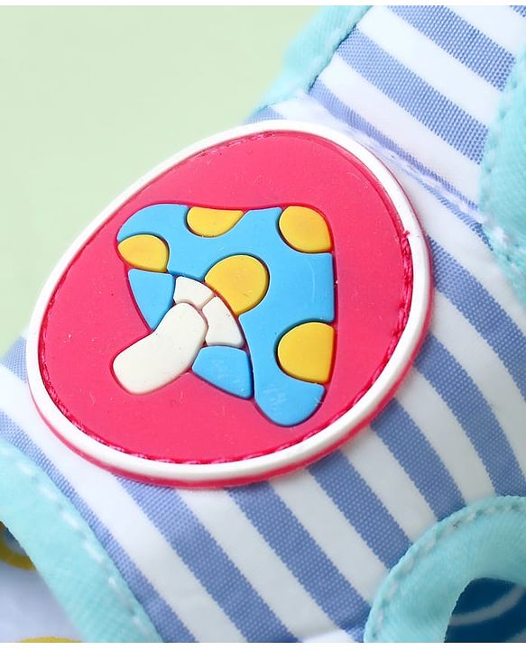 Cute Walk by Babyhug Sandals with Velcro Closure & Mushroom Applique - Light Blue