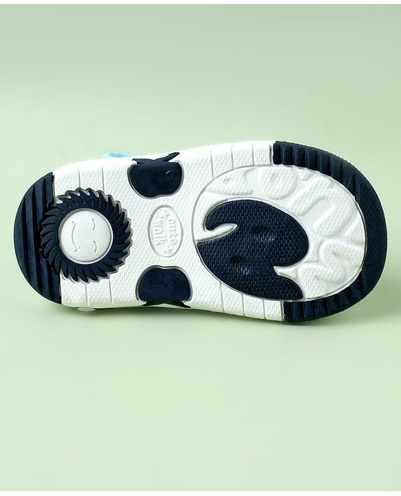 Cute Walk by Babyhug Sandals with Velcro Closure & Mushroom Applique - Light Blue