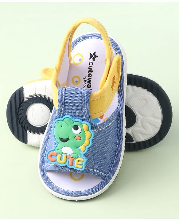 Cute Walk by Babyhug Velcro Closure Sandals with Applique - Blue