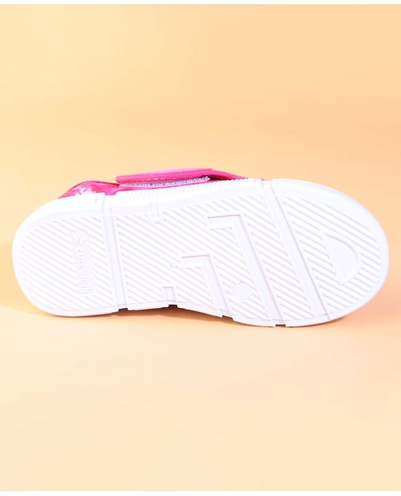 Cute Walk by Babyhug Velcro Closure Casual Shoes With Butterfly Print - Fuchsia