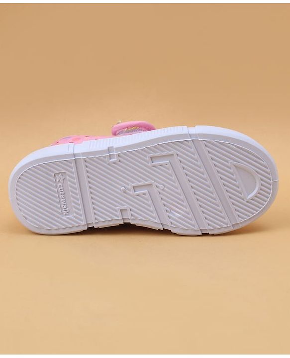 Cute Walk by Babyhug Velcro Closure Casual Shoes with Rainbow Print - Pink