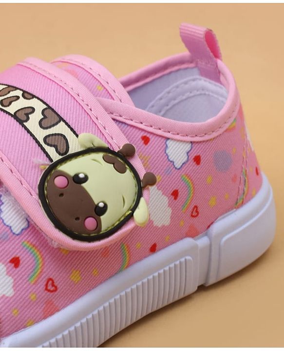 Cute Walk by Babyhug Velcro Closure Casual Shoes with Rainbow Print - Pink