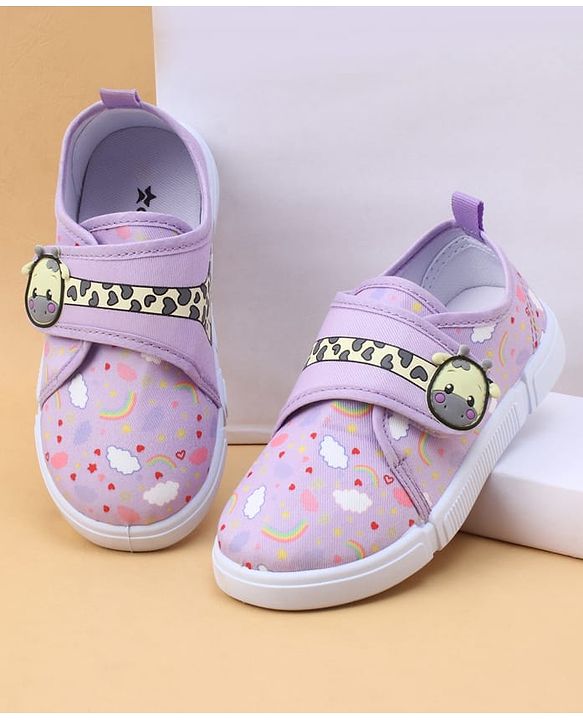 Cute Walk by Babyhug Velcro Closure Casual Shoes with Rainbow Print - Pink