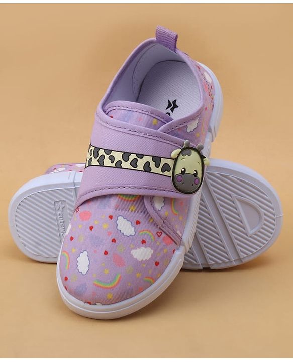 Cute Walk by Babyhug Velcro Closure Casual Shoes with Rainbow Print - Pink