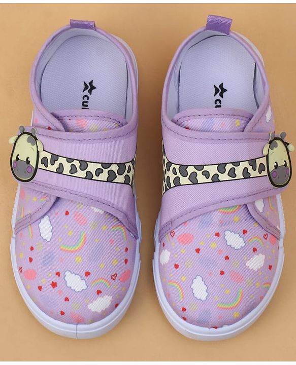 Cute Walk by Babyhug Velcro Closure Casual Shoes with Rainbow Print - Pink