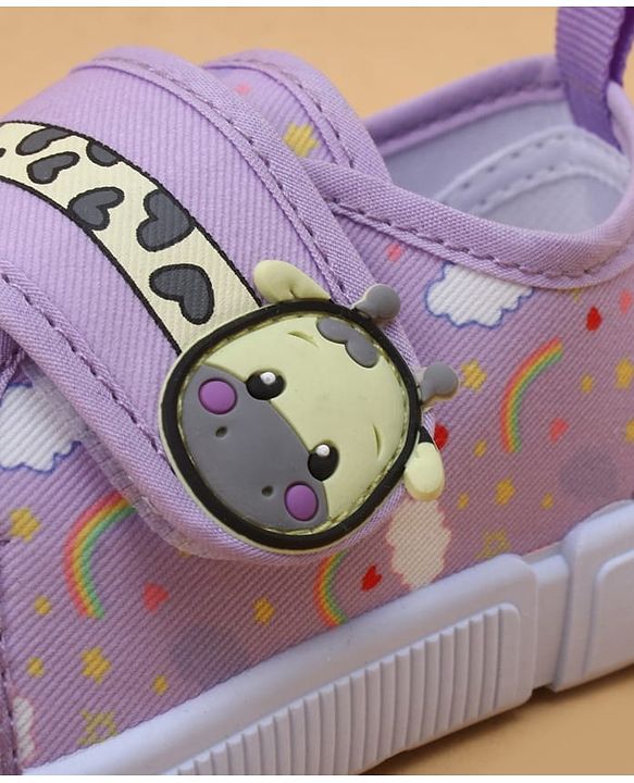 Cute Walk by Babyhug Velcro Closure Casual Shoes with Rainbow Print - Pink