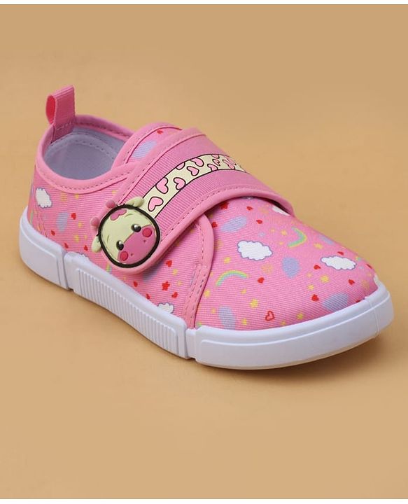 Cute Walk by Babyhug Velcro Closure Casual Shoes with Rainbow Print - Pink