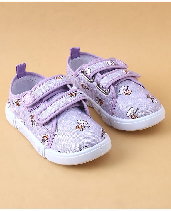Cute Walk by Babyhug Casual Shoes with Velcro Closure & Teddy Print - Pink