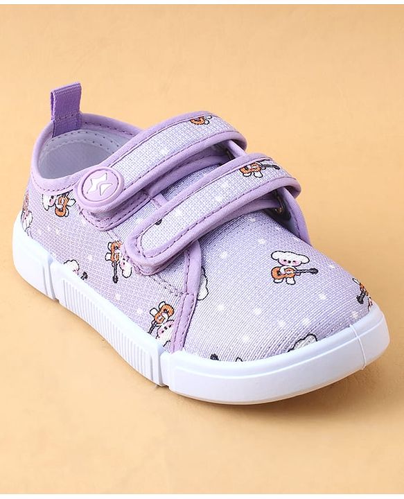 Cute Walk by Babyhug Casual Shoes with Velcro Closure & Teddy Print - Pink